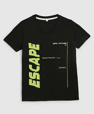 KIDSCRAFT Escape Print Half Sleeves Regular Tee - Black