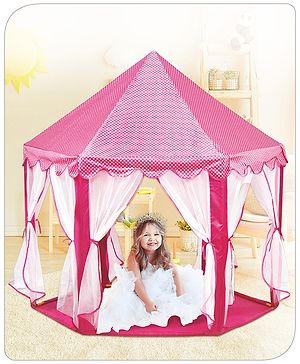 Babyhug Royal Castle Tent Playhouse for Kids - Jumbo Indoor & Outdoor Pink Castle Play Tent | Ideal for Boys & Girls | Birthday Gift | BIS Certified