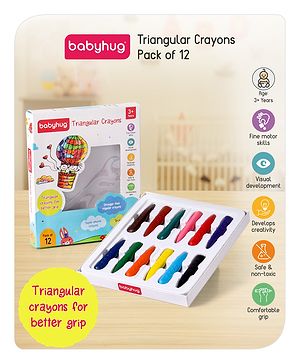 Babyhug Jumbo Triangular Crayons - 12 Shades