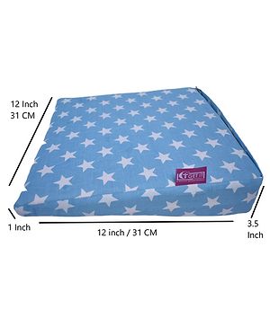 Get It 100% Cotton Multi Use  Wedge Pregnancy Star Print Pillow  Removable Cover wIth Zip - Cryan Blue Star