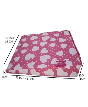 Get It 100% Cotton Multi Use  Wedge Pregnancy Heart Print Pillow  Removable Cover wIth Zip - Pink Heart