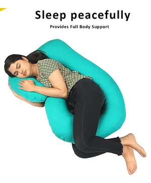 Get It 100% Cotton C Shape maternity Pillow Removable Cover with Zip - Apple Green