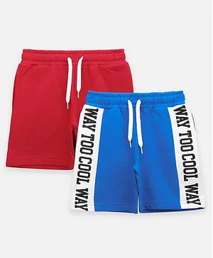 Lilpicks Couture Pack Of 3 Way Too Cool Print Shorts - Red And Blue