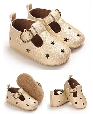 Little Hip Boutique Star Perforated Casual Wear Booties - Golden