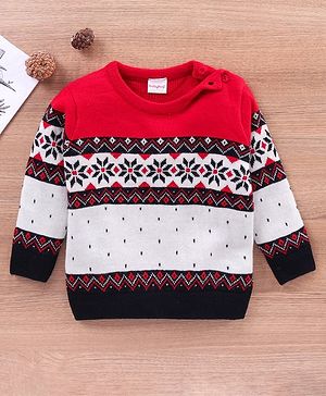 Babyhug Full Sleeves Sweater Placement Design- Multicolor