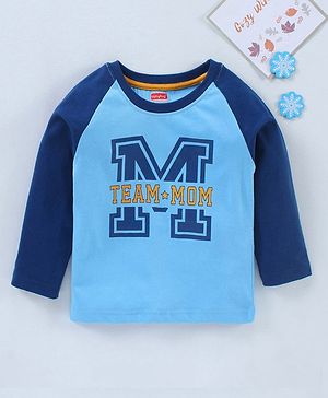 Babyhug Full Sleeves T-Shirt Text Print - Blue