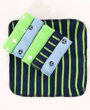 Babyhug Cotton Wash cloth Multiprint Pack of 6 - Multicolour