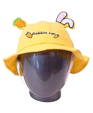 Tipy Tipy Tap Carrot Rabbit Run Embroidered Bucket Hat - Yellow