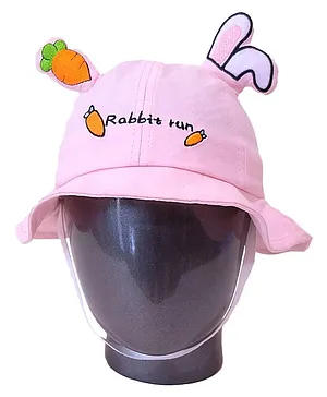 Tipy Tipy Tap Carrot Rabbit Run Embroidered Bucket Hat - Pink