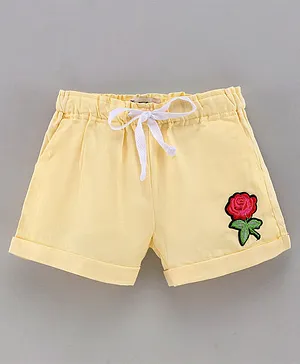 The KidShop Rose Placement Patched Shorts - Cream