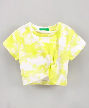 UCB Half Sleeves T-Shirt Tie Dye Print - Lime Yellow