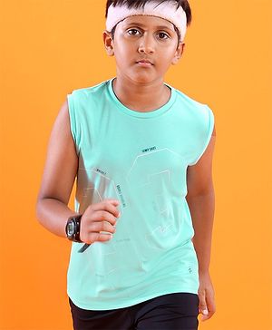 Pine Active Sleeveless Sports T-Shirt Text Print - Multicolor