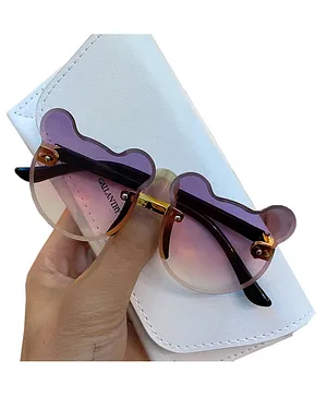 Babymoon Bear Shaped Rimless Sunglasses - Purple Pink