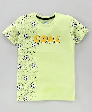 DEAR TO DAD Half Sleeves Football Print T Shirt - Green