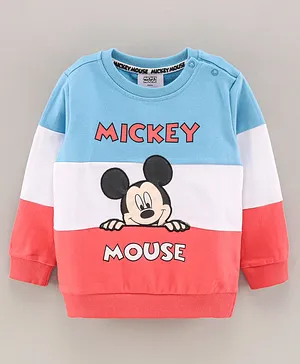 Babyhug Full Sleeves Sweatshirt Mickey Mouse Print - Multicolor