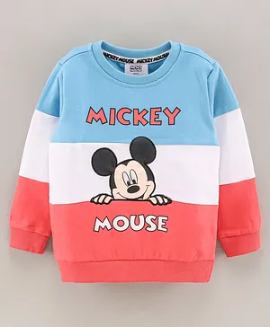Babyhug Full Sleeves Sweatshirt Mickey Mouse Print - Multicolor