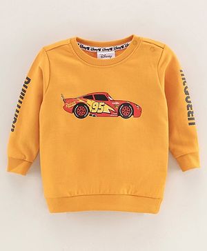Babyhug Full Sleeves Sweatshirts Lightning Mcqueen Print - Yellow