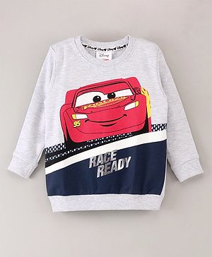 Babyhug Full Sleeves Sweatshirt Disney Cars Print- Grey