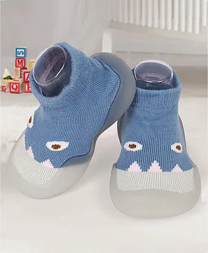 Baby Moo Eye Design Sock Shoes - Blue