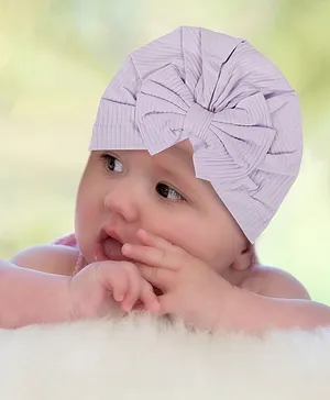 Tipy Tipy Tap Ribbed Bow Turban Cap - Purple