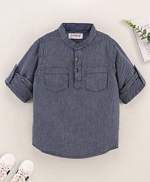 Babyhug Cotton Woven Full Sleeves Denim Shirt Striped - Blue