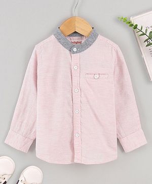 Babyhug Full Sleeves Solid Color Shirt - Pink