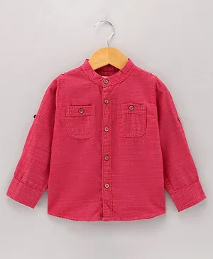 Babyhug Full Sleeves Solid Color Shirt - Red