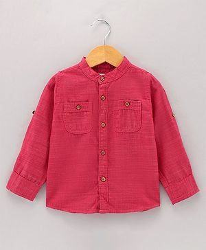 Babyhug Full Sleeves Solid Color Shirt - Red