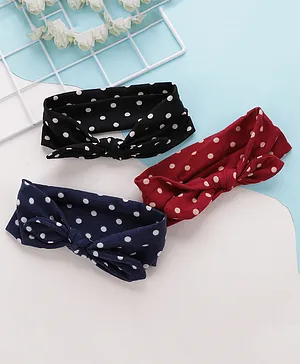Babyhug Headbands Multicolor Pack of 3 - Blue Black and Red