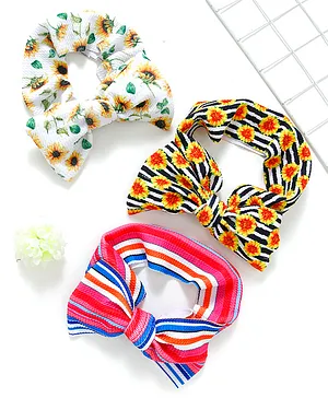 Pine Kids Free Size Headbands Floral & Polka Dot Print Pack of 3- Multicolor