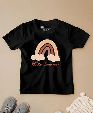 Be Awara Little Dreamer Print Half Sleeves T-Shirt - Black