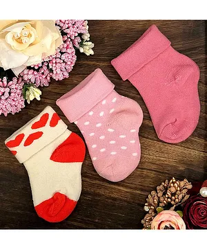 NEXT2SKIN Set Of 3 Designed Detail Ankle Length Socks - Pink Cream