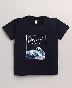 Nottie Planet Half Sleeves Beyond Printed T Shirt - Black