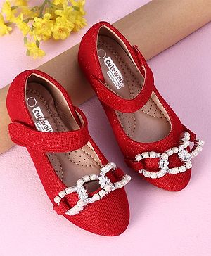 Cute Walk by Babyhug Embellished Sandals- Red