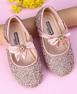 Cute Walk by Babyhug Party Wear Belly Shoes - Light Pink