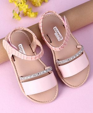 Cute Walk by Babyhug Sandals with Studded Lace - Pink