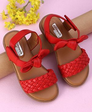 Cute Walk by Babyhug Sandals Bow Applique- Red