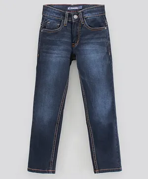 Pine Kids Full Length Stretchable Denim Jeans - Dark Blue