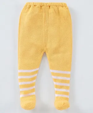 Babyhug Footed Striped Leggings - Yellow