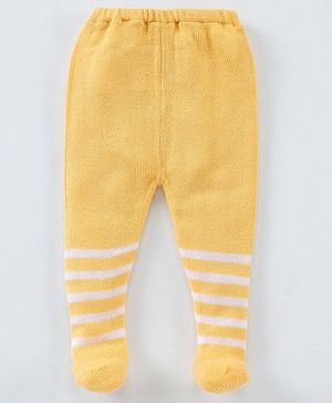 Babyhug Footed Striped Leggings - Yellow
