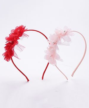 Babyhug Hair Bands Multicolor Pack of 2 - Red and Peach