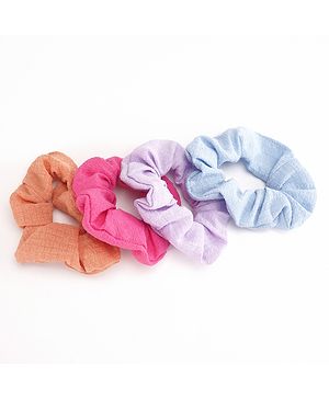 Pine Kids Scrunchies Sets Pack of 4 - Pink Brown