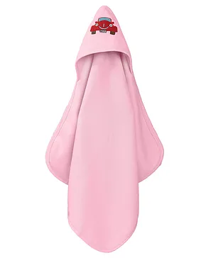 Quick Dry Baby Hooded Towel Embroidered - Pink  (Print May Vary)