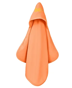 Quick Dry Baby Hooded Towel Embroidered - Peach (Print May Vary)