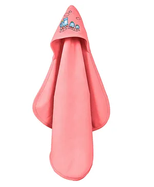 Quick Dry Baby Hooded Towel Embroidered - Rose Pink  (Print May Vary)
