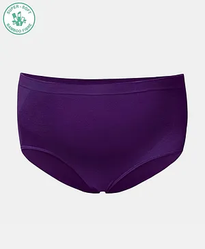 ECOMAMA Organic Cotton Antimicrobial Over the Bump Solid Panty - Purple