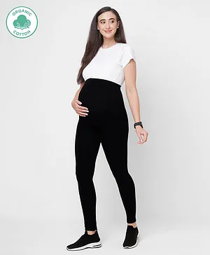 ECOMAMA super soft Bamboo Fibre Antimicrobial Seamless maternity legging - Black