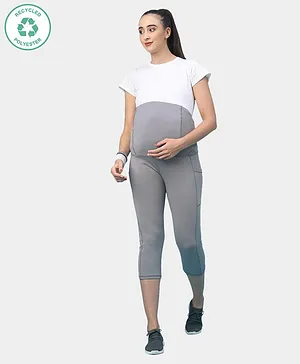 ECOMAMA Recycled Fibre Maternity Mid-Calf Tights - Grey