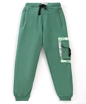 Arias Consciously Sourced 100% Cotton Stretch Looper Knit Jogger with Contrast Detailing - Green