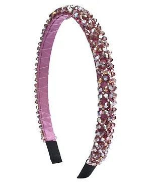 FLAIRSENSE Embellished Crystal Work Hair Band - Purple